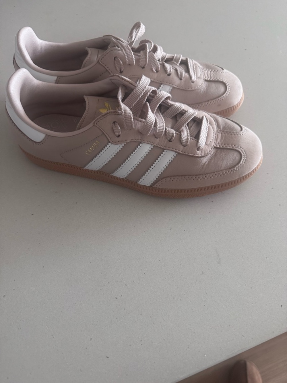 adidas Samba Sneakers in Pale Pink with White Stripes